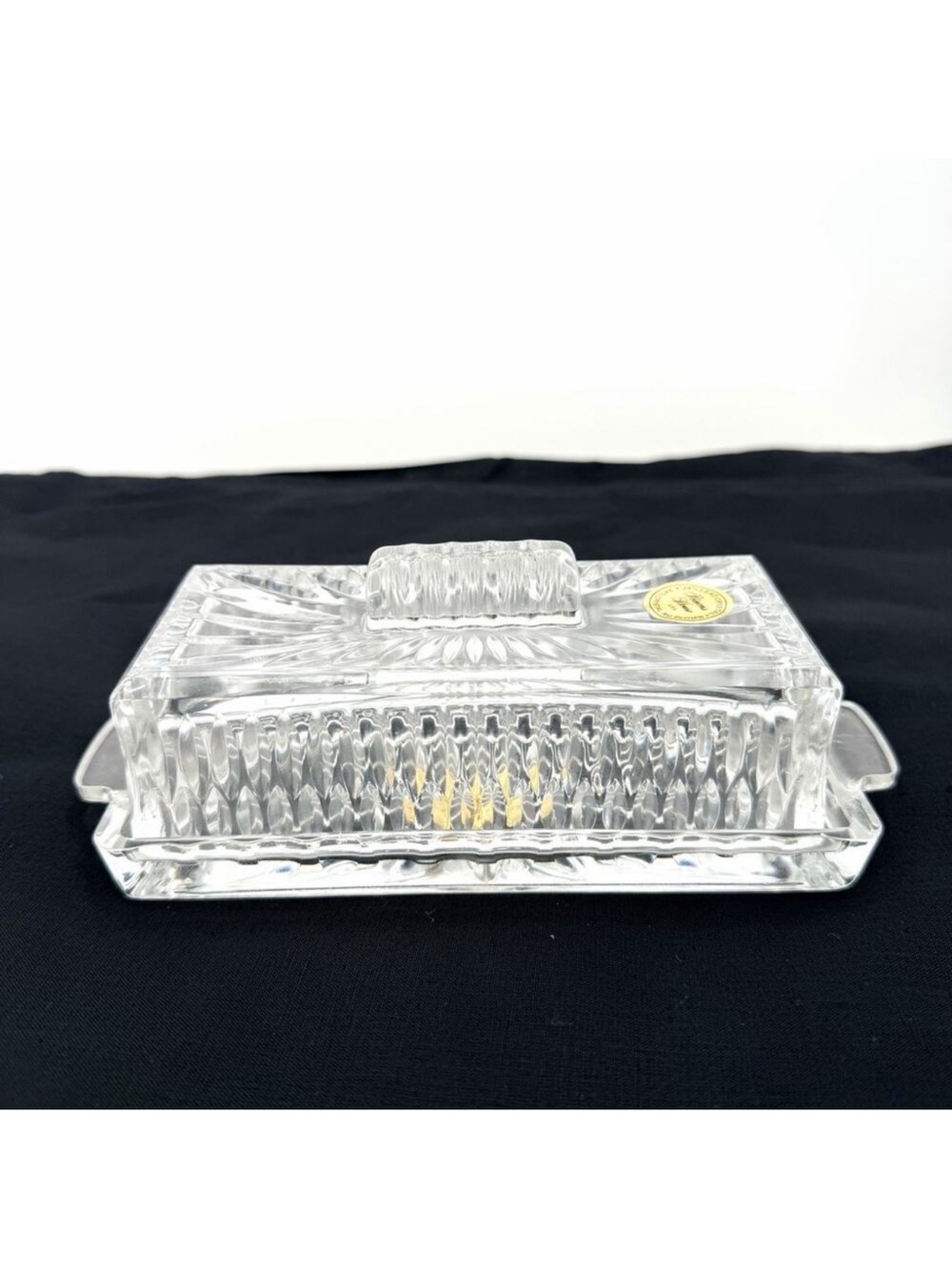 Vintage Princess House #829 Lead Crystal Glass Covered Butter Dish